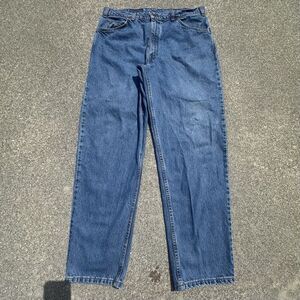 Vintage Orange Tab Levis 505 Jeans Mens 38x32 Straight Blue Denim Made In Canada